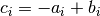 c_{i}=-a_{i}+b_{i}