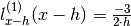 l_{x-h}^{(1)}(x-h) = \frac{-3}{2 \cdot h}