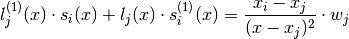 l_j^{(1)}(x) \cdot s_i(x) + l_j(x) \cdot s_i^{(1)}(x) = \frac{x_i - x_j}{(x - x_j)^2} \cdot w_j