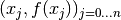 (x_j, f(x_j))_{j=0 \dotsc n}